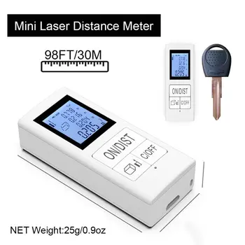 Mini Digitaalne laser distance meter Laetav Meetme 98 Ft/30M Kodus Kasutamiseks Mõõtmise Vahend 0.03-35m rangefinder