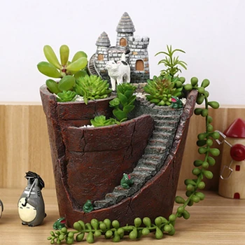 Mini Maja Kujukeste Vaik Flower Pot Herb Kaktused Mahlakad Taimed Planter Kodu Aias Mikro -, Maastiku Kujundusest Käsitöö