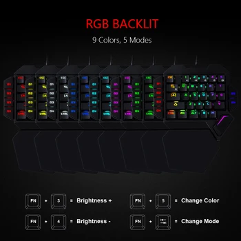 Mini One-Handed Mechanical Gaming Keyboard K50 RGB Taustavalgustusega Kaasaskantav Mini-Mängude Klaviatuur Game Controller for PC PS4 Xbox Gamer