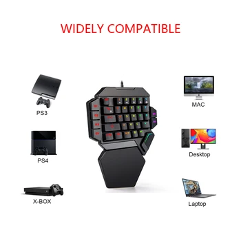 Mini One-Handed Mechanical Gaming Keyboard K50 RGB Taustavalgustusega Kaasaskantav Mini-Mängude Klaviatuur Game Controller for PC PS4 Xbox Gamer
