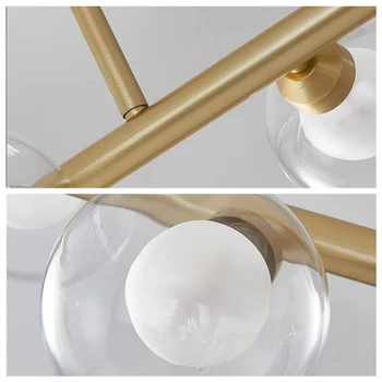 Minimalistlik Lühter Pikk Kaasaegne LED Glass Ball Nordic Elu-Söögituba, Köök Tuba Kuld Must majapidamistarbed Dekoratiivne Läige Lambid