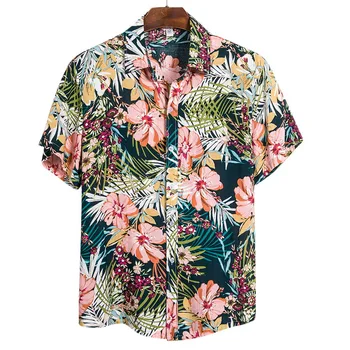 MJARTORIA Meeste Päevasärgid Mood Havai Trükitud Lühikese varruka Beach Särgid Puhkus Õie Camisa Masculina 2020. Aasta Suvel