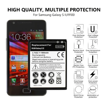 Mobiiltelefoni 3.7 V 2300mAh Li-ion Aku Cell Samsung Galaxy S3 GT-I9300 S2 i9100 GT-I9100 Mega 6.3 S4 S5