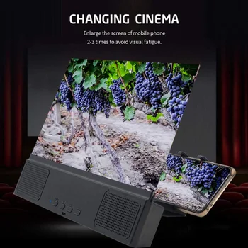 Mobiiltelefoni 3D Ekraan Video Luup Kokkuklapitavad Kaardus Laienenud HD Movie Võimendades Projektor Seista Konsool koos Kõlar 12 tolli