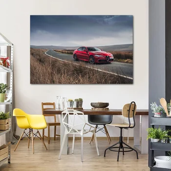 Modular Wall Art Alfa Romeo Teede Giulia Lõuend Maalid-Pildid Prindib Punane Auto Plakat Home Decor Elutuba Nr Raamistik