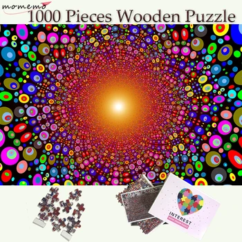MOMEMO Värv Dot 1000 Puzzle Mänguasjad Puidust 1000 Tükki Puidust Mosaiikpildid Täiskasvanutele Ilus Kunst Muster Puidust Pusled Mõistatusi Mänguasjad