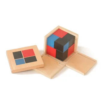 Montessori Õppe Matemaatika Haridus Mänguasjad Montessori Trinomial Cube meele eelkooliealiste puidust montessori mänguasjad õppe H866F