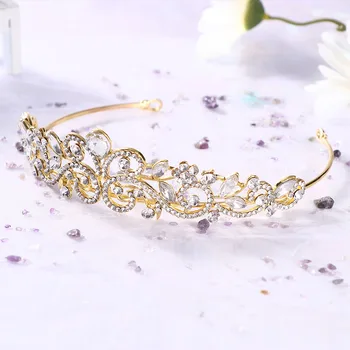 Mood Elegantne, Uimastamise Crystal Rhinestone Õõnes Lill Tiara Crown Princess Hairband Pruut Pulmad Ehted Sulamist Hairwear