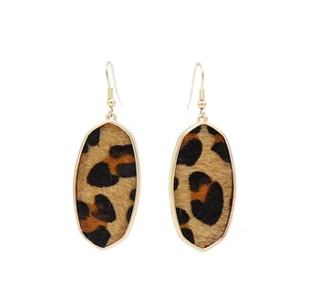 Mood Ovaalne Abalone Shell Paber Leopard Jutustama Prindi Kõrvarõngad Kulla Värvi Tolknema Brincos Pendientes Brand Ehted Naistele
