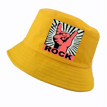 Mood Rock logo kopp müts Meeste ja naiste Suve k pop kalamees mütsid Muusika logo bänd isa ühise põllumajanduspoliitika hip-hop panama kalapüügi mütsid