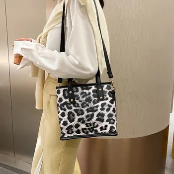 Mood Õla Messenger Bag Leopard Trükitud Kopp Tassima Suur Lihtne Crossbody Kotid Naiste Käekotid Totes Sidur Kott