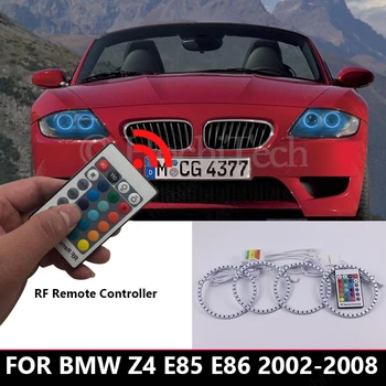 Multi-Värvi 5050 RGB Halo Rõngad LED Pirn Flash Auto Esitulede PÄEVATULED Koos RF Kontrolli BMW Z4 E85 E86 2002-2008