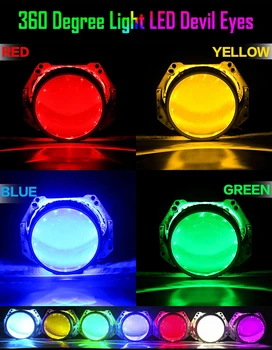 Multi-värviline RGB Deemon Eye LED kurat, silmad Traadita Kaugjuhtimispult, Auto Mootorratta ja Pesuseade Projektor Moderniseerimiseks