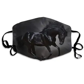 Must Hobune Tolmumaski, Korduvkasutatavad Pestav Suu Maskid, Reguleeritav Soe Näo Mask Ainulaadne Kaas Filtrid Blokeerimine Õietolmu Reostuse