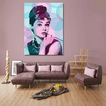 Must Valge Audrey Hepburn Portree Meik Kaasaegne Plakat Pildid Lõuendile Maali Seina Art Modulaarne Pilte Magamistuba Decor