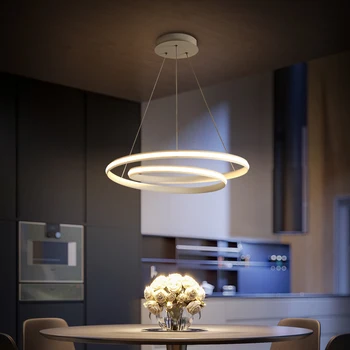 Must Valge Kaasaegne LED Ripats, Tuled Köök Söögituba Rippuvad põhjal võistluskalendri Valgusti colgante kodu LED Rippvalgusti Lamp