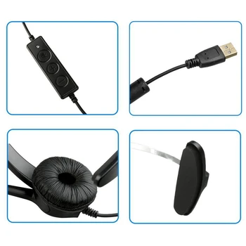 Mute Funktsioon Call Center USB Headset Müra Tühistamises USB-Call Center Kõrvaklapid Mikrofoniga Skype ' i Arvuti