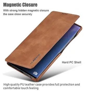 Nahast Flip Stand Case for Samsung Galaxy Note 20 Pluss S20 Ultra S10 S9 S8 Plus Märkus 8 9 10 magnetvälja Rahakott Kaardi Kate Coque