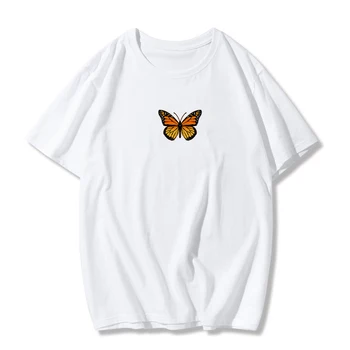 Naine Tshirts Vintage Liblikas Prindi Harajuku T-särk, Gooti Valge Suured Lühikesed Varrukad Naiste T-Särgid Jaapan Vabaaja Top Tee