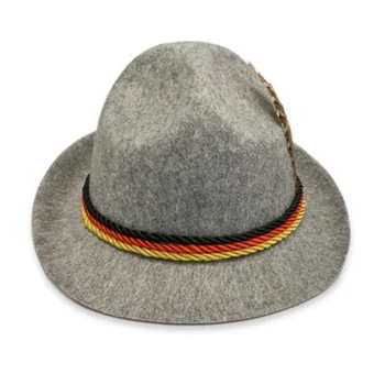 Naised Mehed Tahke Fedoras Mütsid Värviline Lint Müts Saksa Traditsiooniline Oktoberfest Müts Etapp Sombrero Mütsid