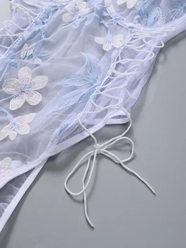 Naiste Pesu Komplekt, Seksikas Pits Tikand Prindi Bodysuit Ühe rõivakomplekti Mesinädalad Pulmas Tähtpäevad