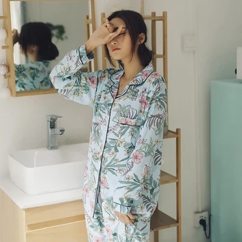 Naiste Pidžaama Määrab Kahe-töö Sleepwear Kodu Ülikond naiste Kevad-Sügis Pikkade varrukatega Turn-down) Krae Naiste Vabaaja Homewear