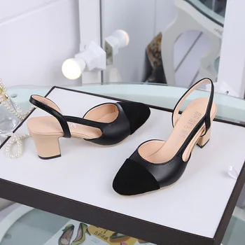 Naiste Sandaalid Naiste Kingad Naine 2019 Uus Mood Kevad-Suvi Segatud Värve Daamid Square varba Kõrge Kontsaga Elegantsed Naiste Sandaalid