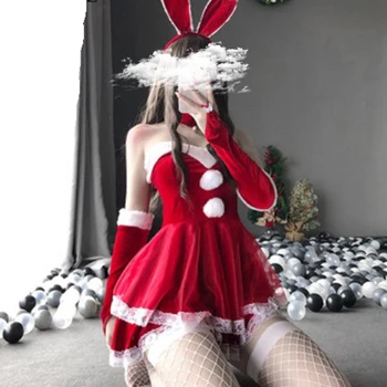 Naiste Santa Claus Neiu Ettekandja Ühtne Cosplay Kostüüm Seksikas Naistepesu Jõulud Xmas Party Seksikas Bunny Tüdruk Talve Kostüüm