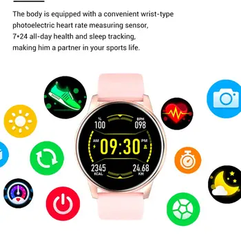 Naiste Smart Vaadata reaalajas Bluetooth Tegevust Jälgida Südame Löögisageduse Monitor Sport Mehed, Täielikult Puutetundlik Ekraan Smartwatch Android ja IOS