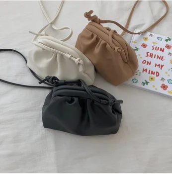 Naiste väike kott, PU nahast vintage-clip kott naiste mood vabaaja õla messenger bag hobos S*6958D