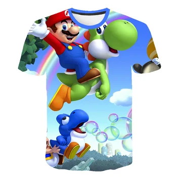 Naljakas Suvel 3D print t-särgid Uus laps Harajuku stiil, Klassikaline mängud, Super Mario t-särk Lapsed Mario Bros tshirts hip-hop tops