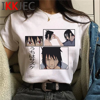 Naruto Akatsuki Sasuke Uchiha Itachi naiste vintage valge t-särk harajuku kawaii tumblr ulzzang t-särk ulzzang valge t-särk