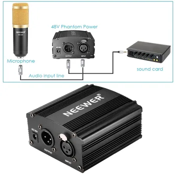 Neewer NW-800 Mikrofon & Phantom Power kit: NW-800 Mikrofon+48V Phantom Power+toiteplokk+Šokk Mount+Anti-tuule-Vaht Kork