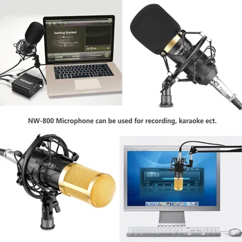 Neewer NW-800 Mikrofon & Phantom Power kit: NW-800 Mikrofon+48V Phantom Power+toiteplokk+Šokk Mount+Anti-tuule-Vaht Kork