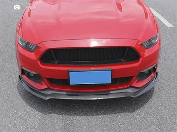 New Kõrge kvaliteediga ABS Black & ABS süsiniku fibrer Bumper Front Lip Protector Cove Ford Mustang 2016 2017