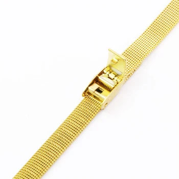 Nii Deng - Naised Roostevabast Terasest Milanese Võre, Metallist Watchband 8mm 10mm Kuld & Hõbe Konks Lukk Kella Rihm Käevõru - Y160