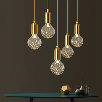 Nordic light luksus öö vahekäiguga rõdu kaasaegne minimalistlik loominguline rõivapood baar ühe pea crystal LED väike lühter