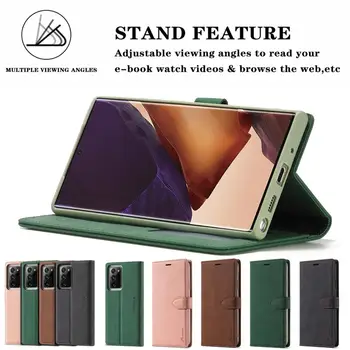 Note20 Nahast Flip case for Samsung Galaxy Note 10 9 20 S20 Ultra S10 Lite S8 S9 Plus A01 A11 A21s A31 A41 A51 A71 Rahakott Kate