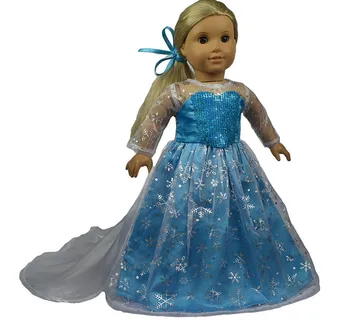 Nuku riideid 18 tolline nukud sinine ameerika printsess kleit sobib nukk riided ja aksessuaarid tüdrukud kingitus, mänguasjad