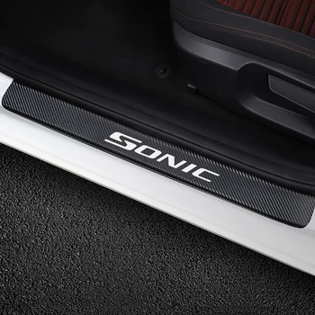 Näiteks Chevrolet Sonic 4TK Auto Ukse Läve Plaat Anti-Scratch Katta Carbon Fiber Kile Kleebised stiil Auto Tuning Aksessuaarid