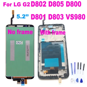 Näiteks LG G2 VS980 D800 D801 D803 F320 LS980 LCD Ekraan Puutetundlik Digitizer Assamblee LG G2 VS980 D800 D802 Telefon Osad lcd
