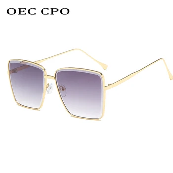 OEC CPO Naiste Square Luxury Päikeseprillid Meestele Metallist Mood UV400 Naiste Tooni Vintage Glasses0545