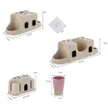ONEUP Plastic Bathroom Accessories Automaatne Pigistada Hambapasta Dosaator Kõrge Kvaliteedi Wall Mount Hambahari Omanik Kruus