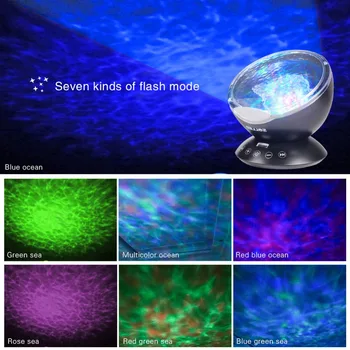 Ookeani Laine tähistaeva Aurora LED Night Light Projektor Luminaria Pila Lamp USB Lamp Nightlight Illusioon Baby Lapsed