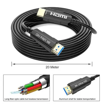 Optilise Kiu HDMI 2.1 Kaabel Ultra-HD (UHD) 8K Kaabel 120Hz 48Gbs Audio-Video HDMI Juhe HDR 4:4:4 Kadudeta võimendi
