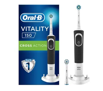 Oral-b D150 elujõudu Must Rist Tegevus elektriline hambahari laetav cleaner masin, + 1 extra juht