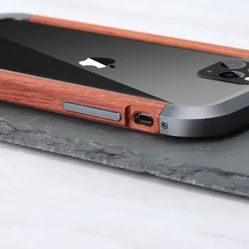 Originaal R-Lihtsalt Puit, Metall Bumper Case For iPhone 7 8 Alumiinium Raam Telefon Juhtudel iPhone SE 2020 iPhone SE2