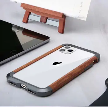 Originaal R-Lihtsalt Puit, Metall Bumper Case For iPhone 7 8 Alumiinium Raam Telefon Juhtudel iPhone SE 2020 iPhone SE2
