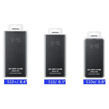 Originaal Samsung LED Kaas Telefon Kaitse Puhul Galaxy S10 X Pluss S10+ S10Plus S10e SM-G9730 Magada Funktsioon Kaardi Tasku