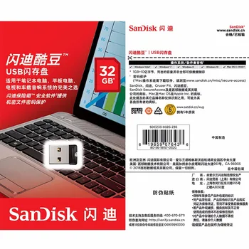 Originaal SanDisk Super Mini USB Flash Drive 64GB USB 2.0 Cruzer Fit CZ33 Pen Drive 32GB mälupulk 16GB, 8GB 4GB Pendrive